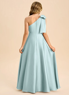 Azazie Penguin Junior Abito A-Line in Raso Elasticizzato Fiocco Sea Glass image2