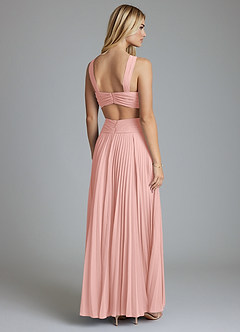 Azazie Hosanna Bridesmaid Dresses Rosette A-Line Pleated Chiffon Dress image3