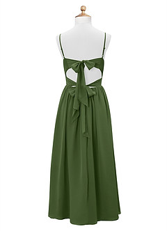 Azazie Zeya Junior Olive A-Line Chiffon Dress image8