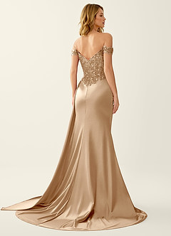 Nerine Champagne Lace Corset Lace Up Back Mermaid Prom Dress image5