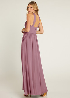 Azazie Jacey Final Sale Vintage Mauve A-Line Pleated Chiffon Dress image4