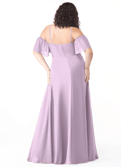 Azazie Sue Bridesmaid Dresses Frosted Lilac A-Line Off the Shoulder Chiffon Convertible Dress image7