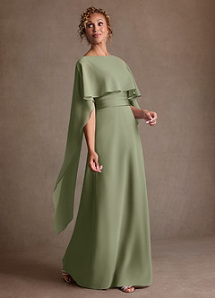 Azazie Marilla Mother of the Bride Dresses Pistachio A-Line Pleated Chiffon Dress image2