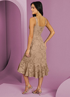 Barbie ♥ Azazie Bridesmaid Dresses Champagne A-Line with Pockets Floral Burnout Dress image2