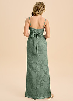 Azazie Mai Junior Etui Plissee Blumen-Burnout Kleid Matcha image2