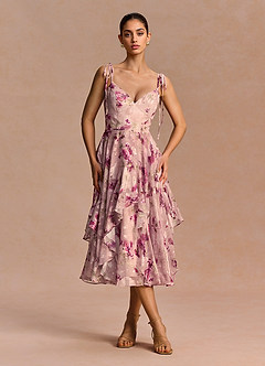 Harmony Mauve Floral Midi Dress image3
