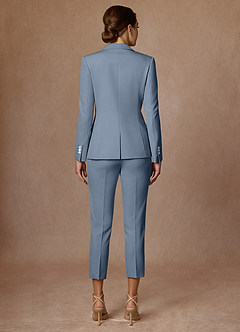 front Kennedy Dusty Blue Structured Stretch Dress Pants