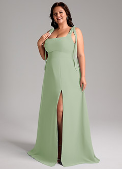 Azazie Debra Bridesmaid Dresses Dusty Sage A-Line with Pockets Chiffon Convertible Dress image11