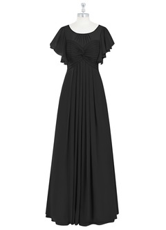 Azazie Lily At-home Try On Dresses Empire Pleated Chiffon Floor-Length Dress image7