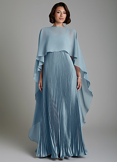 Azazie Micah Bridesmaid Dresses Dusty Blue A-Line Corset Stretch Satin Convertible Dress image5