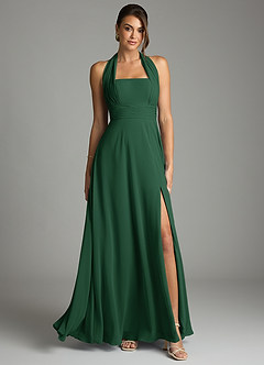 Azazie Tamira Suknie dla druhen Linia A Pofałdowany Szyfon Do ziemi Sukienka image1