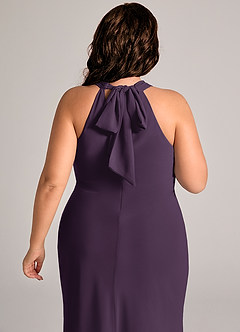 Azazie Doretta Bridesmaid Dresses Plum Mermaid Pleated Chiffon Dress image12