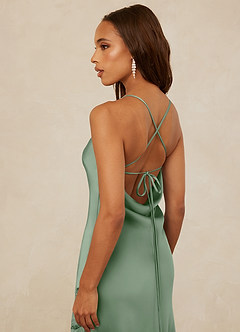 Christian Siriano Bridal for Azazie 1012 Brautjungfernkleider Etui Spitze Stretch-Satin Kleid Matcha image4