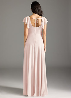 Azazie Bondi Bridesmaid Dresses Rose Petal A-Line Ruched Mesh Dress image8