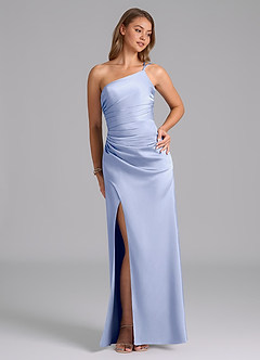 Azazie Eren Abiti da Damigella Abito Sirena in Raso Elasticizzato Monospalla Ghiaccio image5