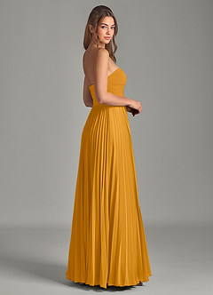 Azazie Chiana Bridesmaid Dresses Butterscotch A-Line Strapless Chiffon Dress image5