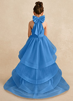 Azazie Bev Flower Girl Dresses Blue Jay A-Line Convertible Tulle Dress image1
