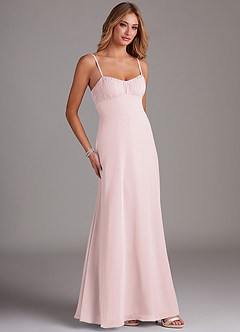 Azazie Breonna Bridesmaid Dresses Blushing Pink A-Line Sweetheart Neckline Chiffon Dress image4