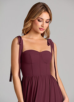 Azazie Anastacia Bridesmaid Dresses Cabernet A-Line Sweetheart Neckline Chiffon Dress image7