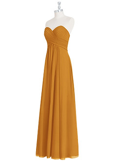 Azazie Yazmin Bridesmaid Dresses Butterscotch A-Line Sweetheart Neckline Chiffon Convertible Dress image10