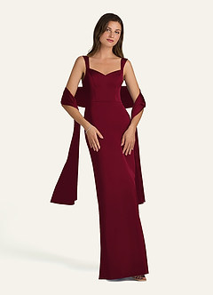 front Azazie Matching Color Stretch Satin Shawl