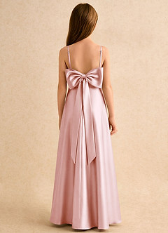 Azazie Joella Flower Girl Klänningar Klä A-Line i Stretch Satin Plisserad image1