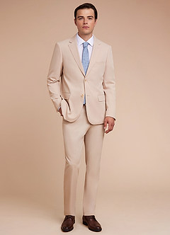 front Carter Tan Cotton Linen Blend Suit Jacket