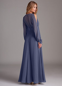 Azazie Matilda Bridesmaid Dresses Stormy A-Line Long Sleeve Chiffon Dress image2