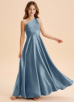 Azazie Charlize Junior Klä av A-Line i Stretch Satin Plisserad image5