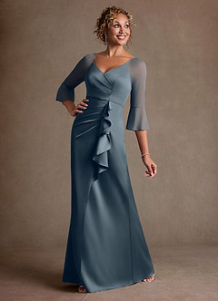 Azazie Nampa vestidos de madre de la novia Vestido de Crepúsculo de Malla de Corte Recto con Plisado image2