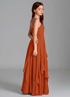 Azazie Karan Junior Burnt Orange A-Line Chiffon Dress image6