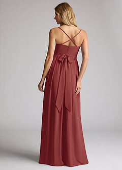 Azazie Llana Maternity Bridesmaid Dresses A-Line Chiffon Floor-Length Dress image2