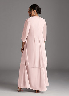 Azazie Manuella Mother of the Bride Dresses Blushing Pink A-Line V-Neck Pleated Chiffon Dress image6