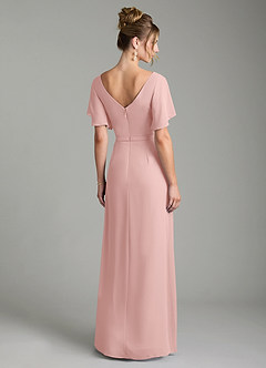 Azazie Ambrosia Bridesmaid Dresses Powder Pink A-Line Pleated Chiffon Dress image6
