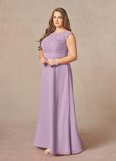Azazie Bettina Abiti per la Madre della Sposa Abito A-Line in Chiffon Pizzo Glicine image6