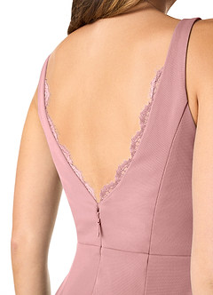 Azazie Verami Bridesmaid Dresses Dusty Rose Mermaid Lace Mesh Dress image5