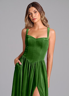 Azazie Francis Bridesmaid Dresses Ivy A-Line Corset Velvet Dress image6