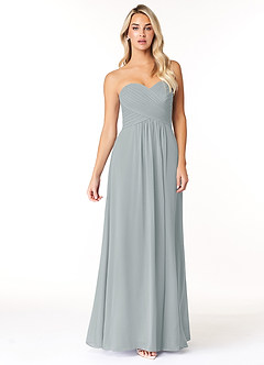 Azazie Yazmin Bridesmaid Dresses Dolphin Grey A-Line Sweetheart Neckline Chiffon Convertible Dress image4