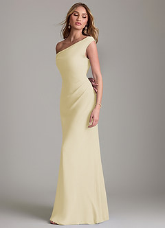 Azazie Emerson Brudtärnklänningar Klä av Tubklänning i Chiffong Av axeln Citronsorbet image6