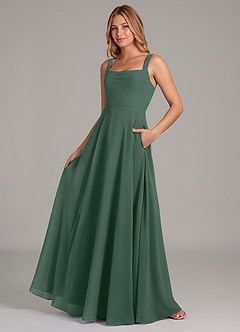 Azazie Shaude Bridesmaid Dresses Sea Moss A-Line Pleated Chiffon Dress image4