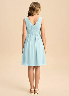 Azazie Skyla Junior Vestido de Vidrio Marino de Gasa de Corte en A con Plisado image2