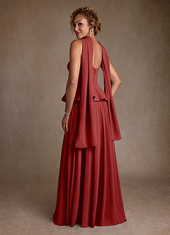 Azazie Josabeth Mother of the Bride Dresses Rust A-Line Pleated Chiffon Dress image6