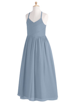 Azazie Cora A-Line Pleated Chiffon Floor-Length Junior Bridesmaid Dress image7