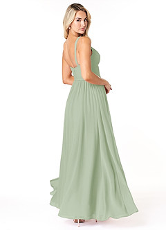 Azazie Chanel Bridesmaid Dresses Dusty Sage A-Line Pleated Chiffon Dress image5