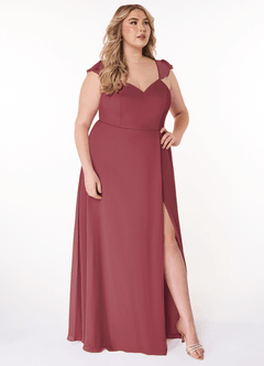 Azazie Everett Bridesmaid Dresses Merlot A-Line V-neck Ruched Chiffon Dress image9