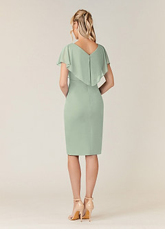 Azazie Waverly Mother of the Bride Dresses Dusty Sage Sheath Pleated Mesh Dress image4