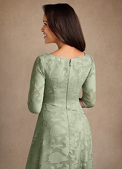 Azazie Durant vestidos de madre de la novia Vestido de Agave de Devorado Floral de Corte en A con Plisado image5