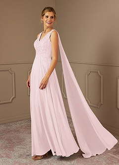 Azazie Joules Mother of the Bride Dresses Blushing Pink A-Line Sequins Chiffon Dress image3