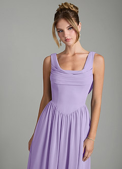 Azazie Novi Bridesmaid Dresses Lilac A-Line Pleated Chiffon Dress image6