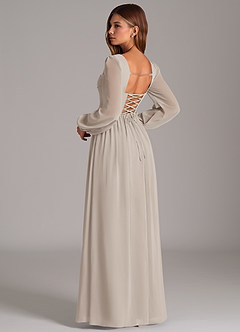 Azazie Maree Bridesmaid Dresses Frost A-Line Corset Chiffon Dress image2